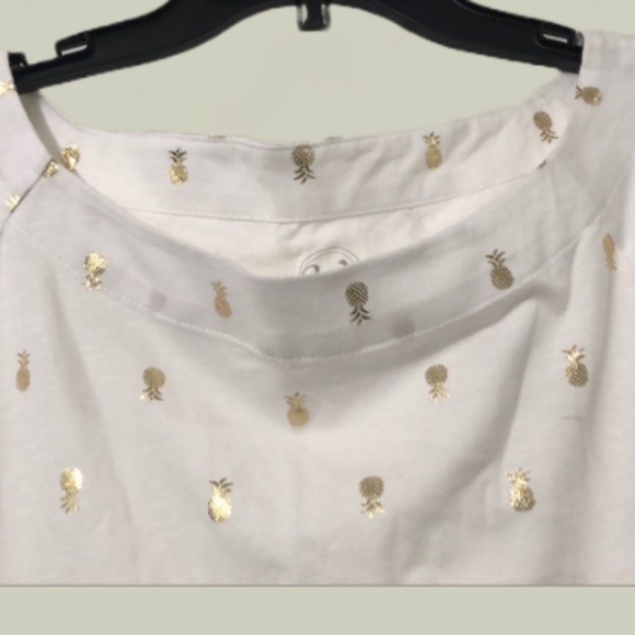 NWT WESTPORT 1962 SHORT-SLEEVED PINEAPPLE DESIGN TOP SZ XL DRESSBARN - Picture 3 of 5